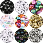 Бусины разноцветные акриловые с русскими буквами 4 х7 мм, плоские круглые бусины с отверстием насыпью для изготовления ювелирных изделий, браслетов, цепочек сделай сам, 200 штук