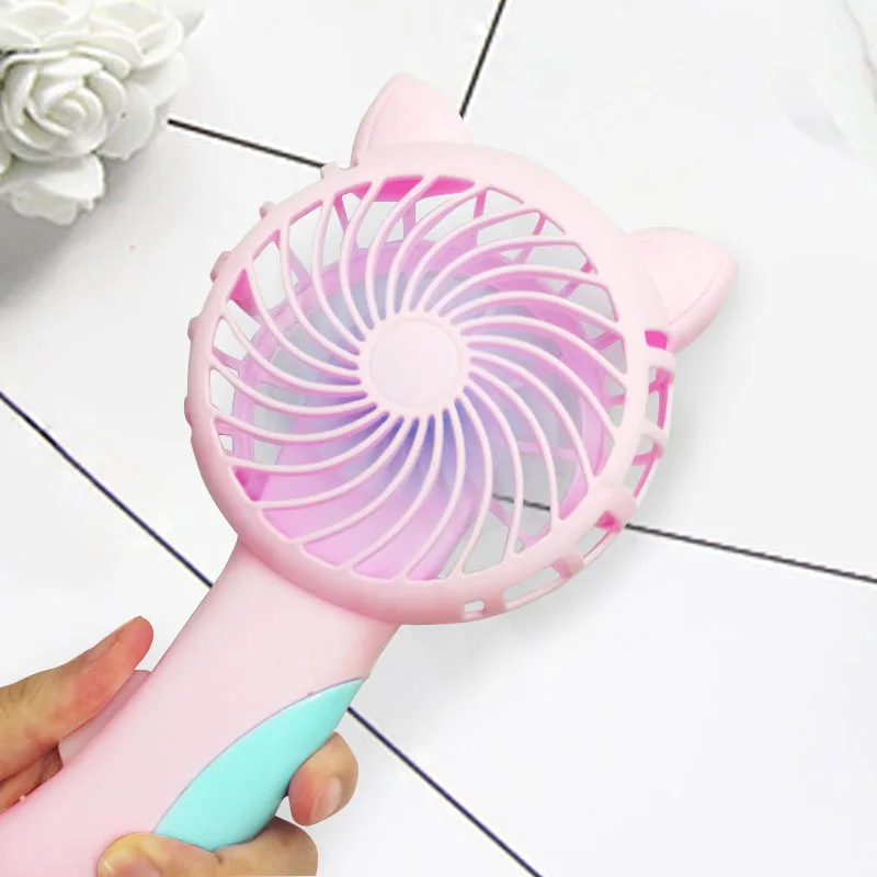 

Handheld Fan Household No Battery Mini Fan Electric Fan Usb Pocket Fans Coloured Manual Handpress Portable Cartoon Fans Cooling