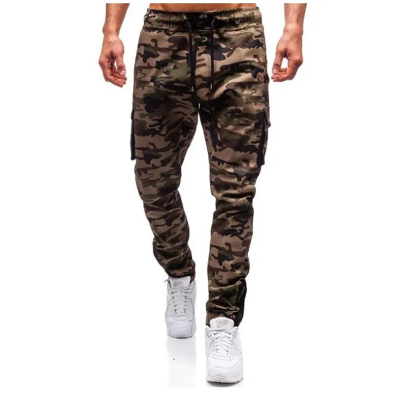 Тонкие летние мужские камуфляжные повседневные штаны Лоскутные Спортивные