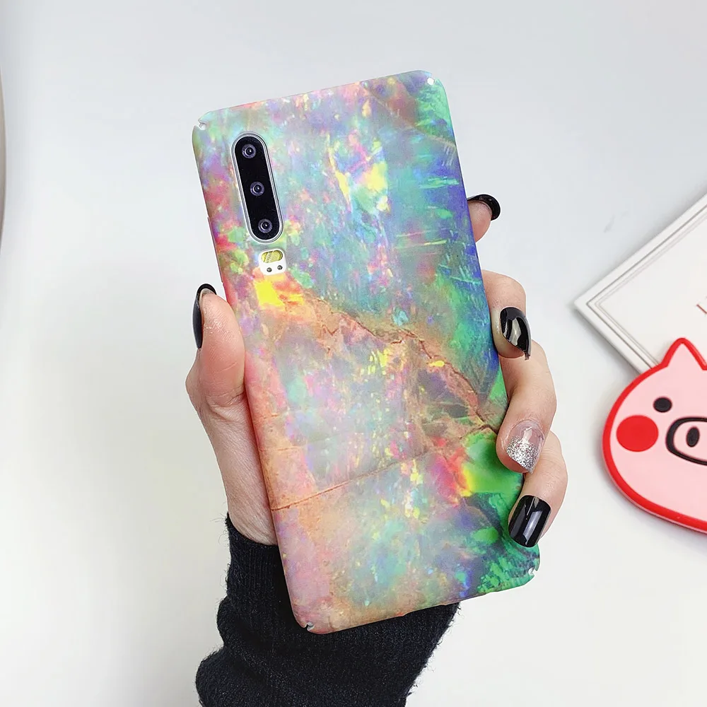 j Чехол для телефона LOVECOM для huawei P20 P30 Pro Lite mate 20 Pro Honor 10 Lite P Smart Роскошная мраморная жесткая задняя крышка на весь корпус - Цвет: j