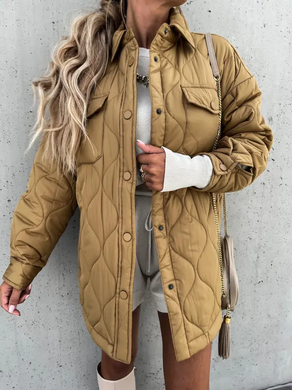 

Oversize Geometric Printed Winter Puffer Jacket For Women Casual Soft Quilted Coats Black Fashion Army Green Parkas 2021