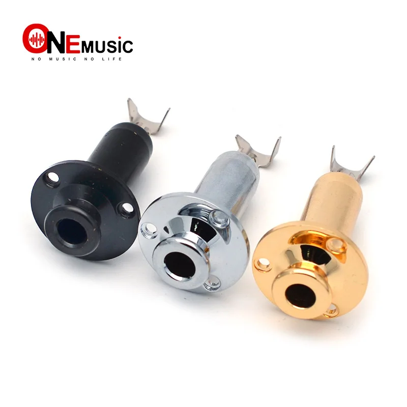 10 stücke 20 stücke messing akustische elektrische gitarre end pin eq ausgang eingang jack gitarre steckdose 635 gitarre teile schwarz silb