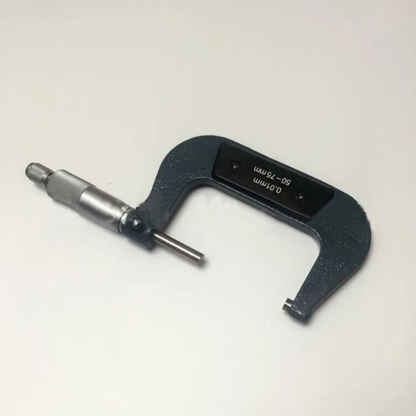 Внешний микрометр 50-75 мм Диапазон измерения, разрешение 0,01 мм, спиральный микрометр, измерительный инструмент, Учебная практика