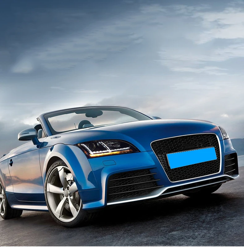 

Osmrk HID LED headlight assembly angel eye daytime running light with turn signal for Audi TT 2006-2014