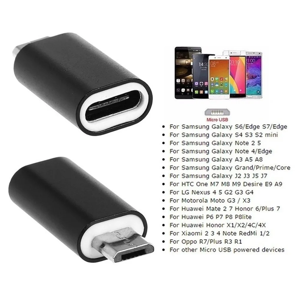 2 шт. USB C Type гнездовой к Micro Мужской адаптер для передачи данных Конвертер Разъем