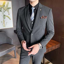 OIMG Suit men's self-cultivation business casual professional formal wear groom best man wedding dress handsome small suit men (3)