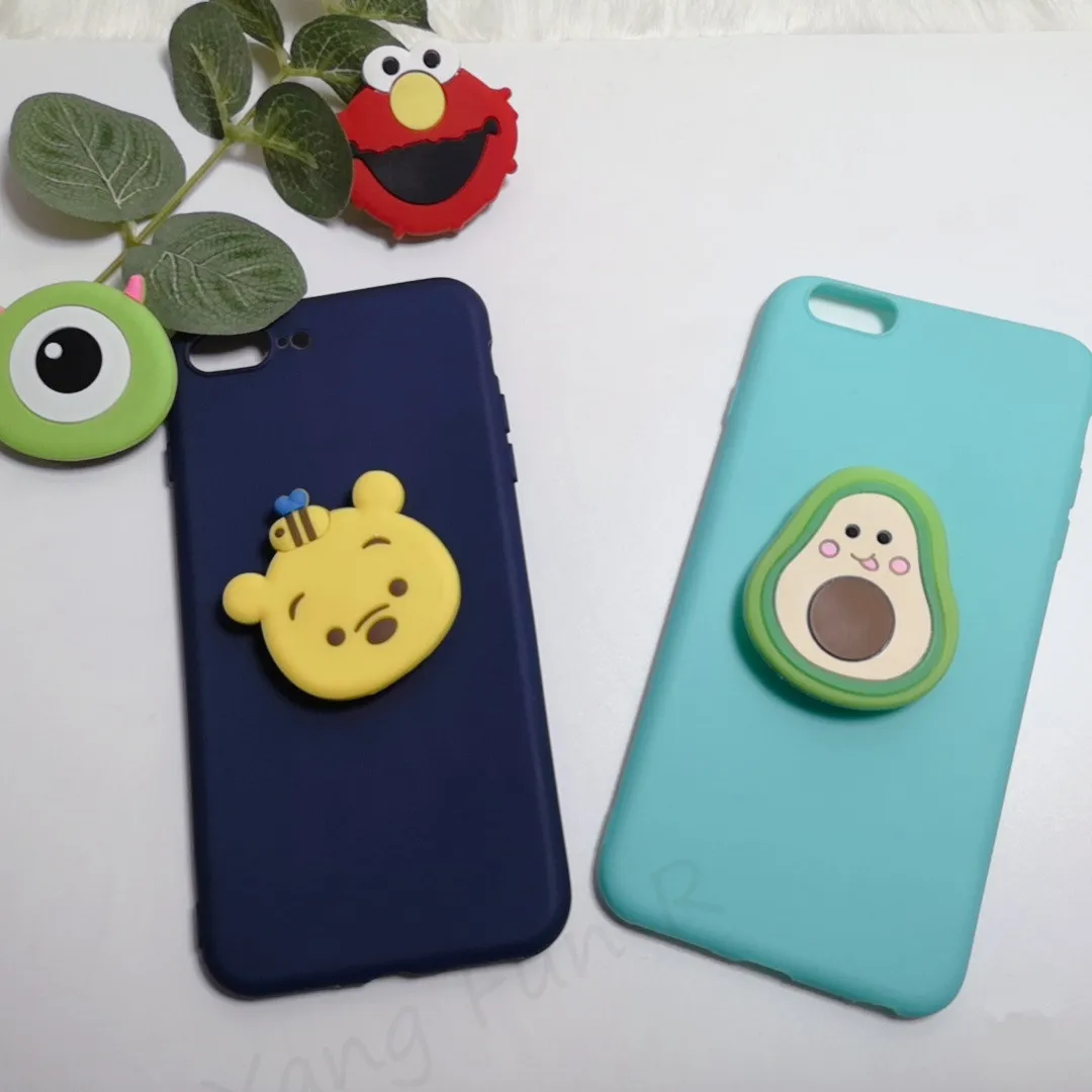 Мягкий чехол для iphone X XR XS 11 Pro Max 6S 7 8 plus с 3D мультяшной мелодией чехол-держатель