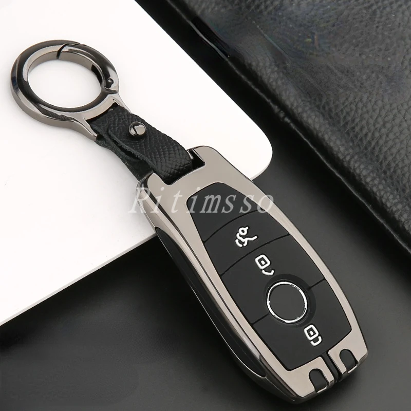

Alloy Car Remote Key Case Cover Shell For Mercedes Benz A C E S G Class GLC CLE CLA W177 W205 W213 W222 X167 Protector Holder
