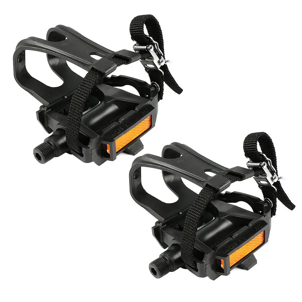 

MTB Road Bike Dog Mouth Pedal with Reflector Mountain Bicycle Toe Clips Pedals MTB Bike Night Riding Safety Equipment