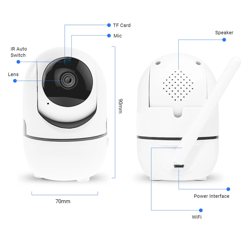 Мини Беспроводной Wi Fi 720P IP Камера охранного видеонаблюдения для домашнего