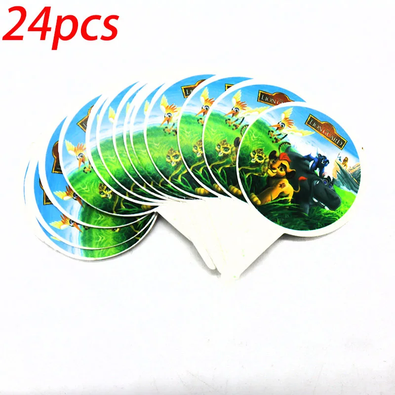 24 шт. лев Король тема кекс топперы Лев тематические украшения на день рождения