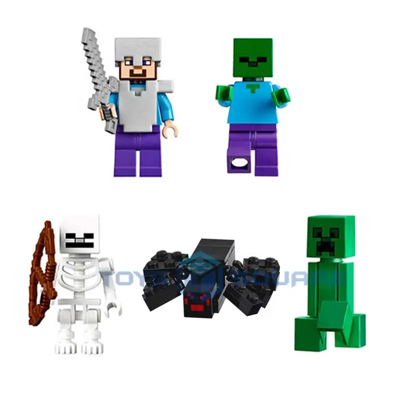

The Big Mine Model Building Blocks With My World Action Figures Bricks Set Gifts Educational Toys For Children