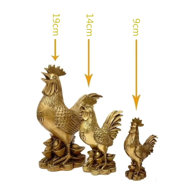 Латунь петух статуэтка в виде петуха статуя китайский Лаки фэншуй орнамент для