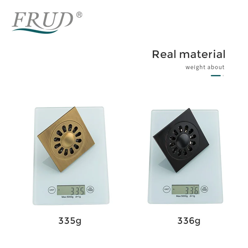 

FRUD Black Insert Floor Waste Grates Bathroom Shower Drain Brass Bronze Floor Drains Fltro Ducha Drain Hair Catcher Anti odor