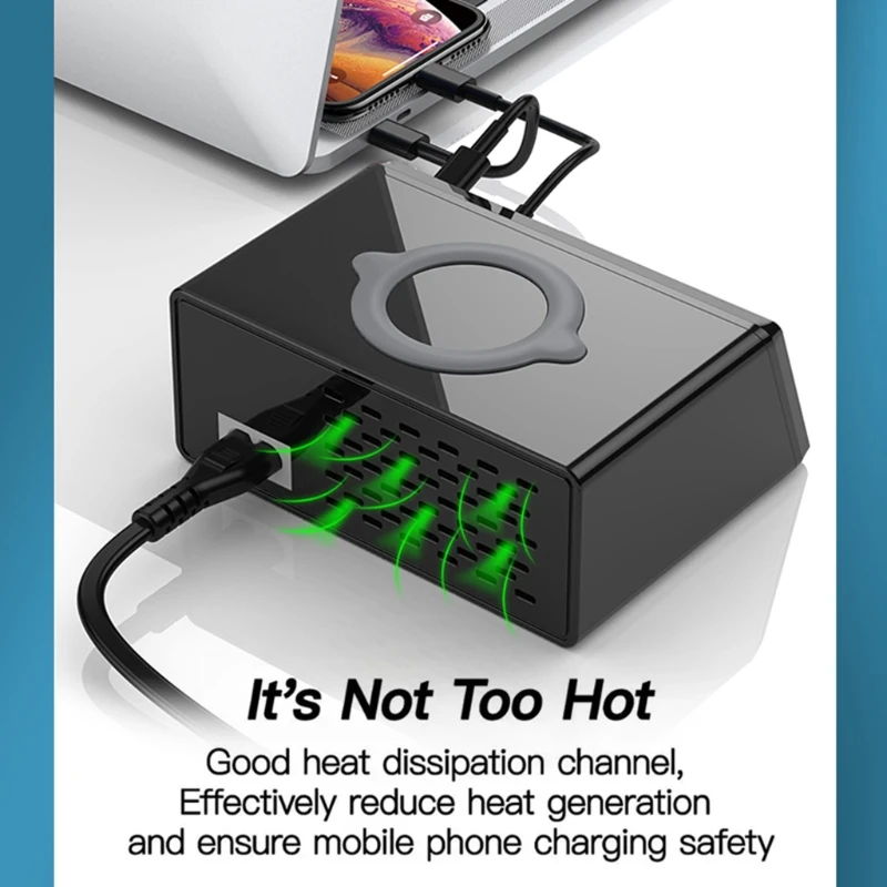 

100W Wireless USB Charging Dock PD QC3.0 Fast Charger Station Smart LED Display 8 Ports