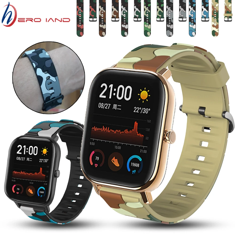 Ремешок сменный для Huami Amazfit GTS /GTS 2 силиконовый браслет Xiaomi BIP U/S/GTR 42 мм
