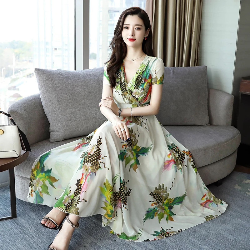 Длинное Летнее цветочное платье Aiyunsu женское пляжное Бохо с цветочным принтом