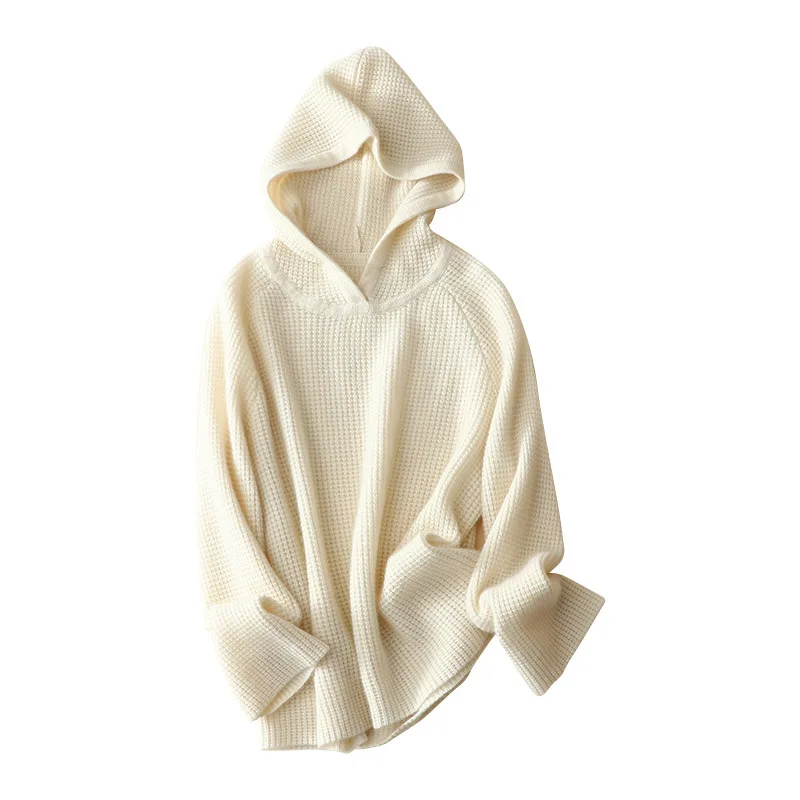

2020 2021 Autumn and Winter New Hooded Cashmere Sweater Women's 100% Pure Cashmere Knitted Women's Hooded Top Casual