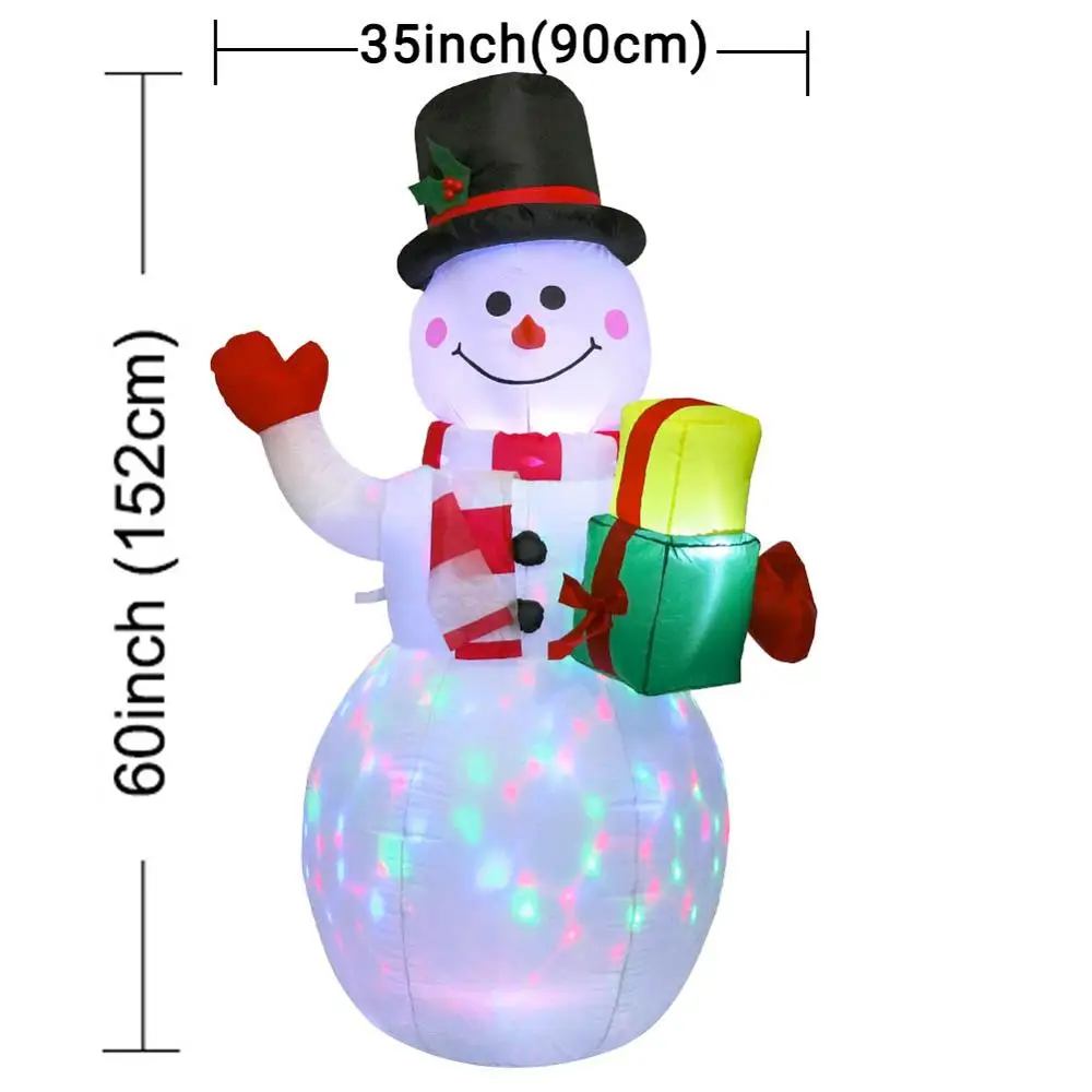 Snowman inflatable OurWarm 150 см Рождественский надувной Санта-Клаус с подарочными сумками надувной Рождественский двор наружные украшения - Цвет: Snowman inflatable
