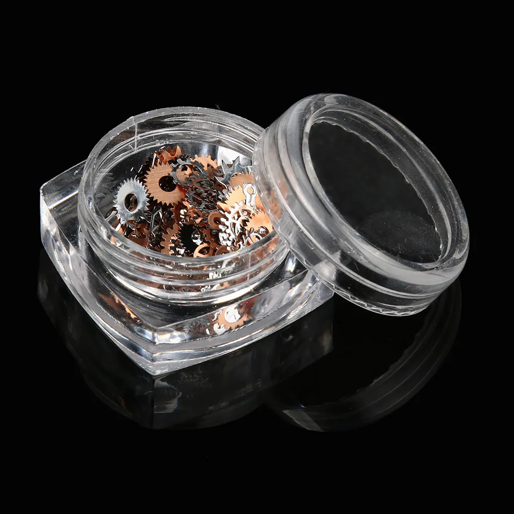 Небольшой Размеры нейл арта Украшенные стразами 1 коробка металла Шестерни