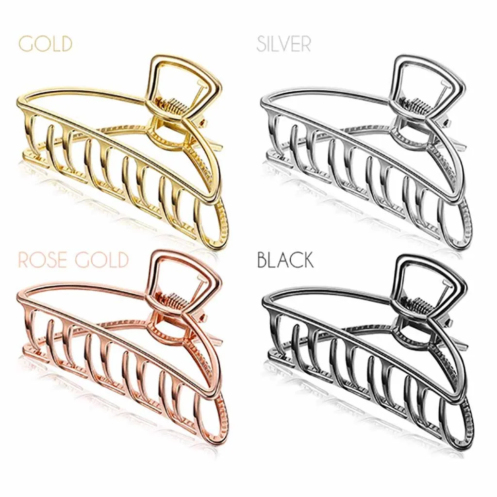 Однотонный зажим для волос большого размера ленивая луна простой металлический