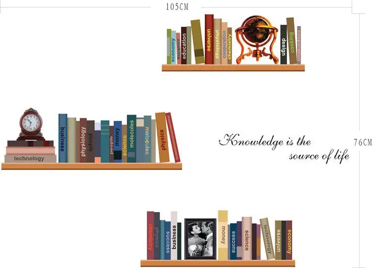 Креативная настенная книжная полка наклейки эстетическое подросток номер Декор