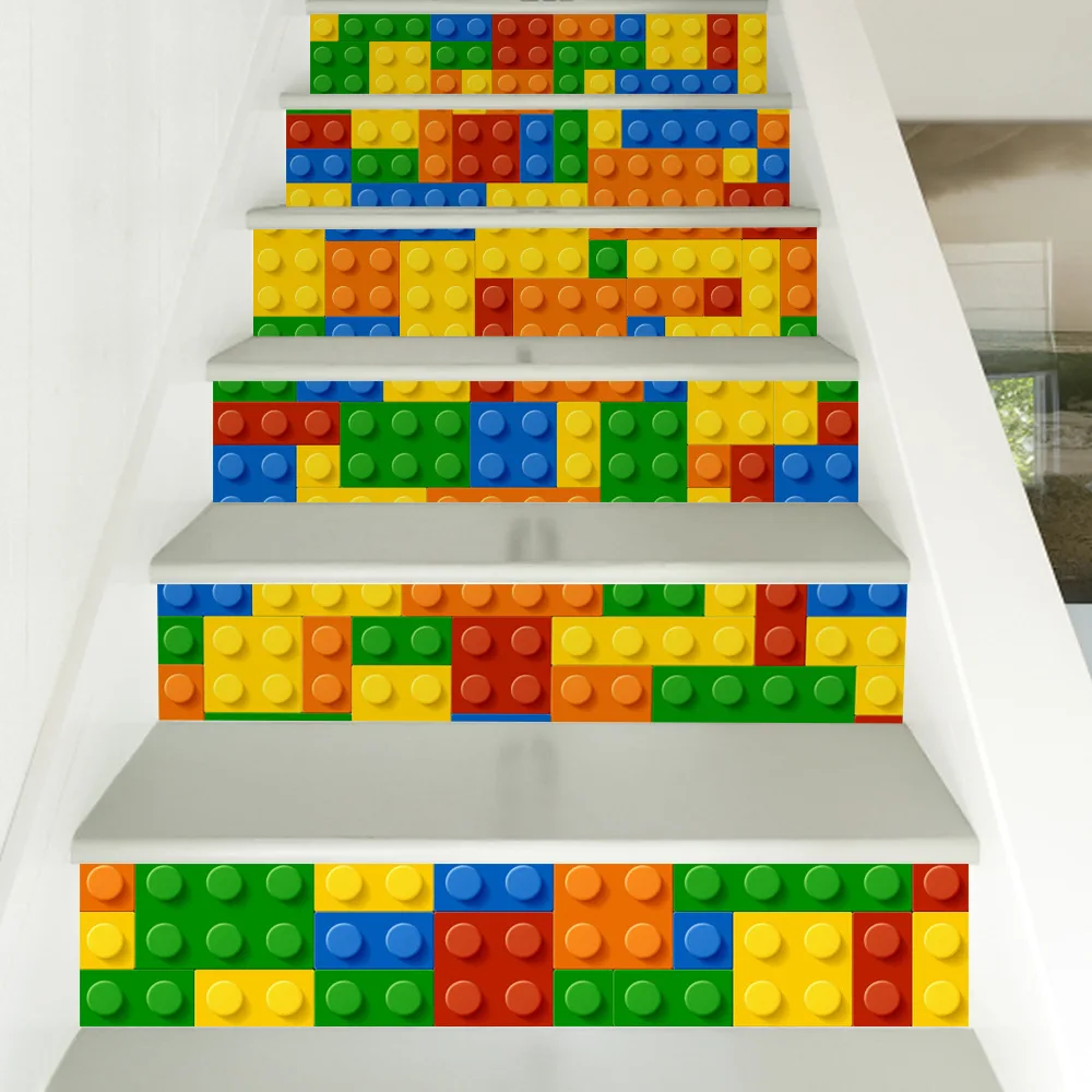 Funlife Innovative Staircase Affix Living Room DIY Children's Lego Decorative Home Waterproof Wall Affime FS 0026pcs/lot | Дом и сад