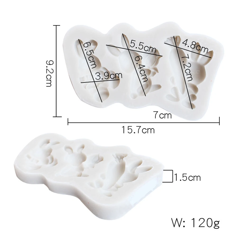 3D Пасхальный кролик помадка силиконовая форма инструмент для украшения мусса