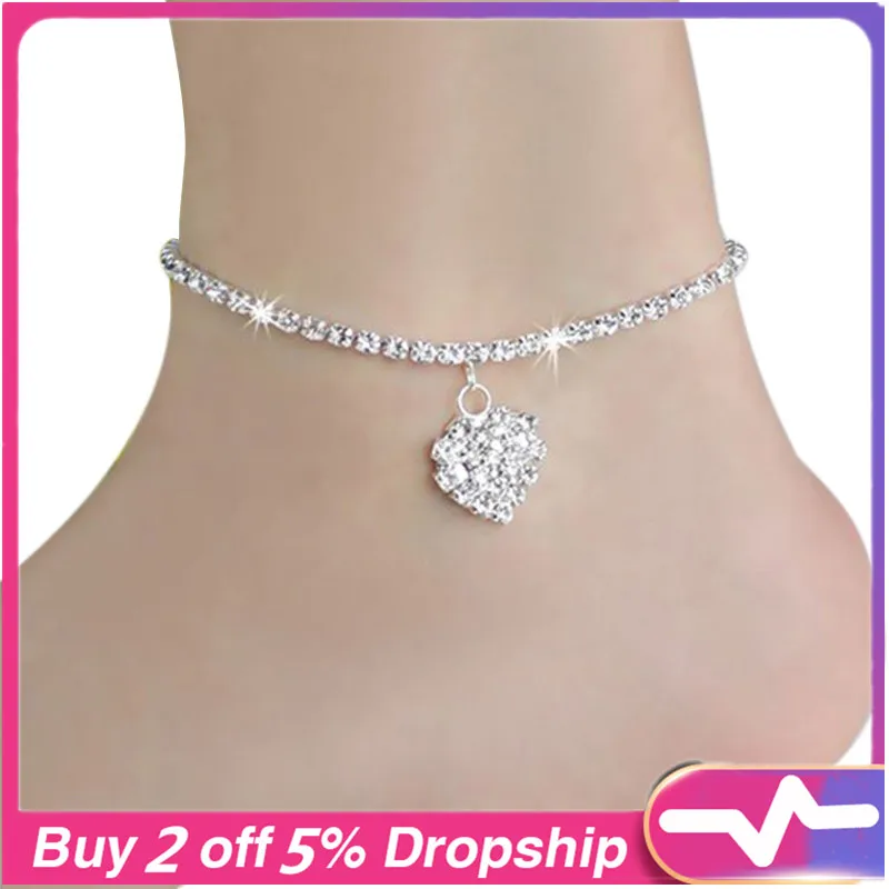 Оригинальный браслет на лодыжку для девочек модный простой в форме сердца