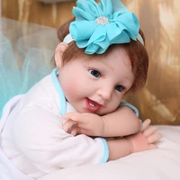 ziyiui lifelike 22 inch 55 cm silicone reborn doll simulation toddler girl soft cloth body christmas children gifts