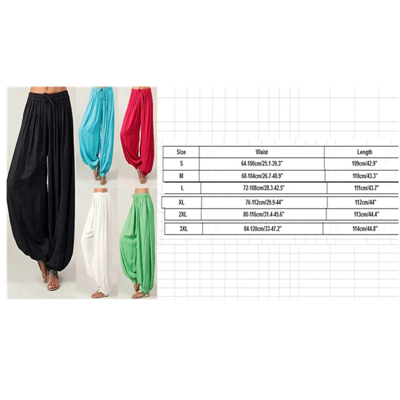 ITFABS Loose Yoga Pant Men Women Harem Pants Cotton Baggy Afghani Genie Indian Aladdin Trouser Plus Size S-3XL | Женская одежда