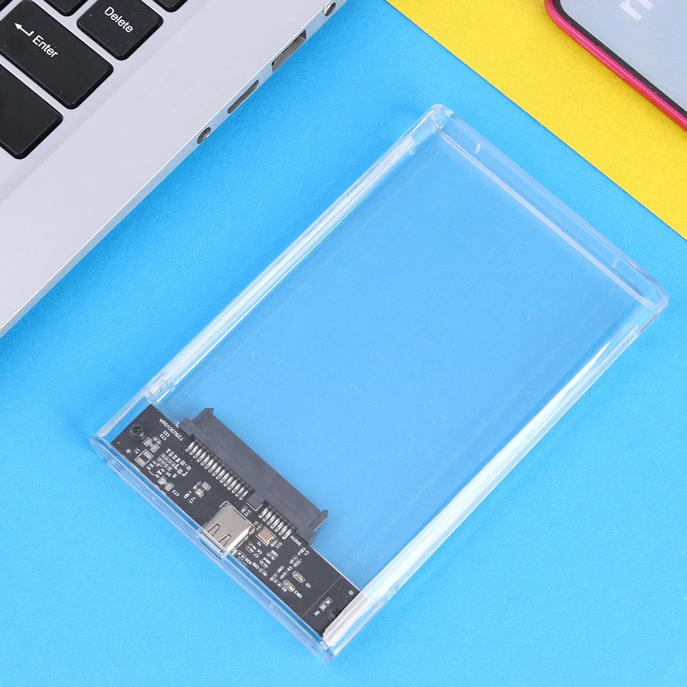VKTECH Transparent 2.5'' HDD Case USB 3.1 Type-C to SATA Adapter External Hard Drive Enclosure Mobile Box SSD Hardisk | Компьютеры