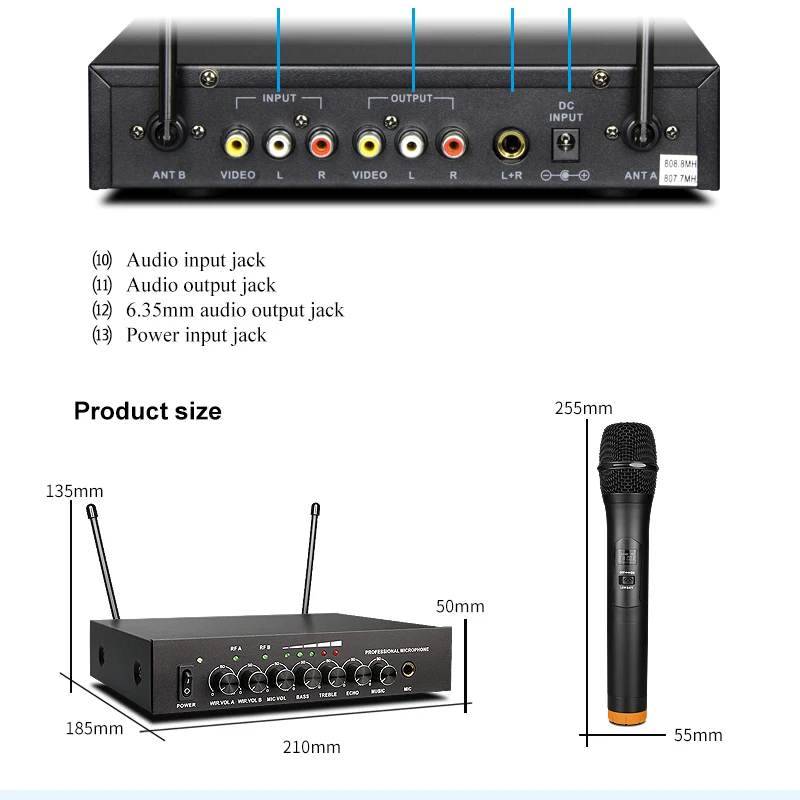 Беспроводной микрофон Flagsound S 16 UHF металлический динамический Система домашнего