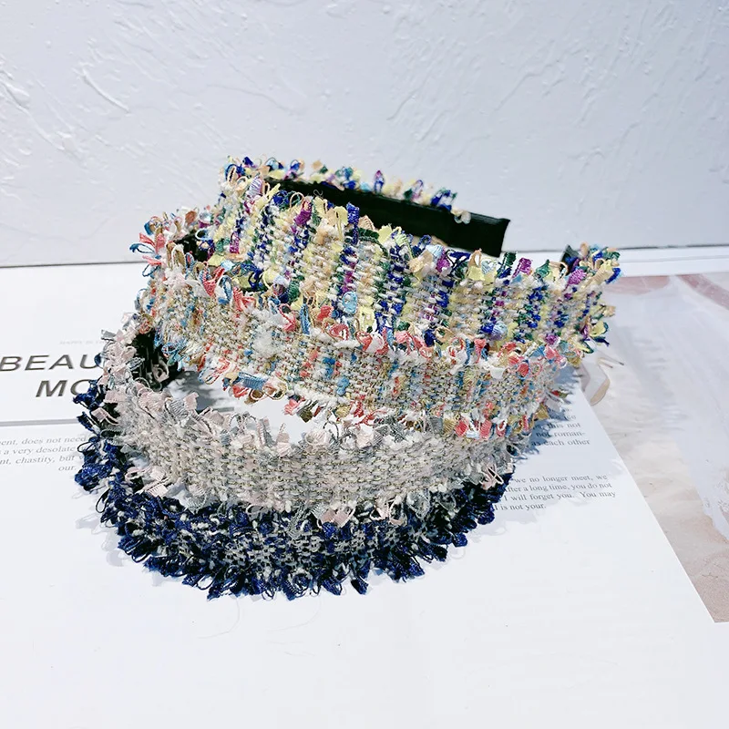 Женская трикотажная повязка на голову с зубчатой головкой обруч карамельного