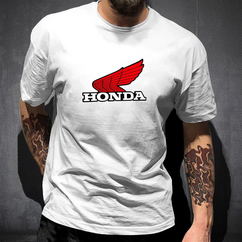 

2021 Honda Racing Printing LOGO Men's Oversized T-shirt Systematic Short Sleeve Letter Printing Premium Anime T-Shirt
