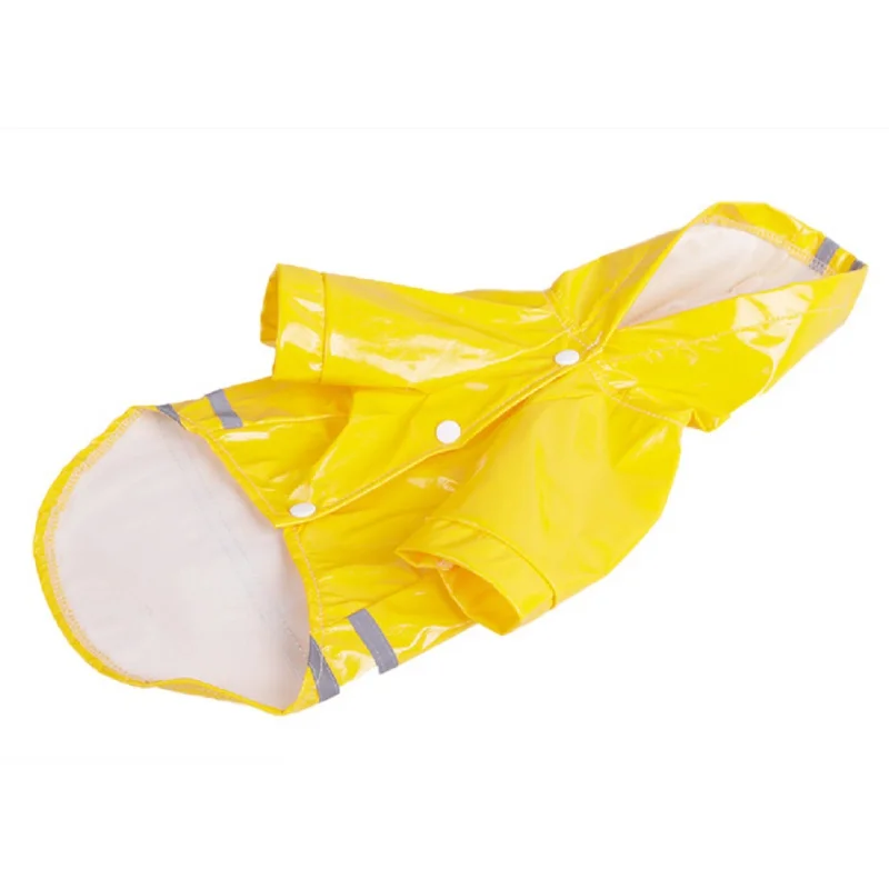 Дождевик для собак из искусственной кожи маленьких Однотонная Светоотражающая