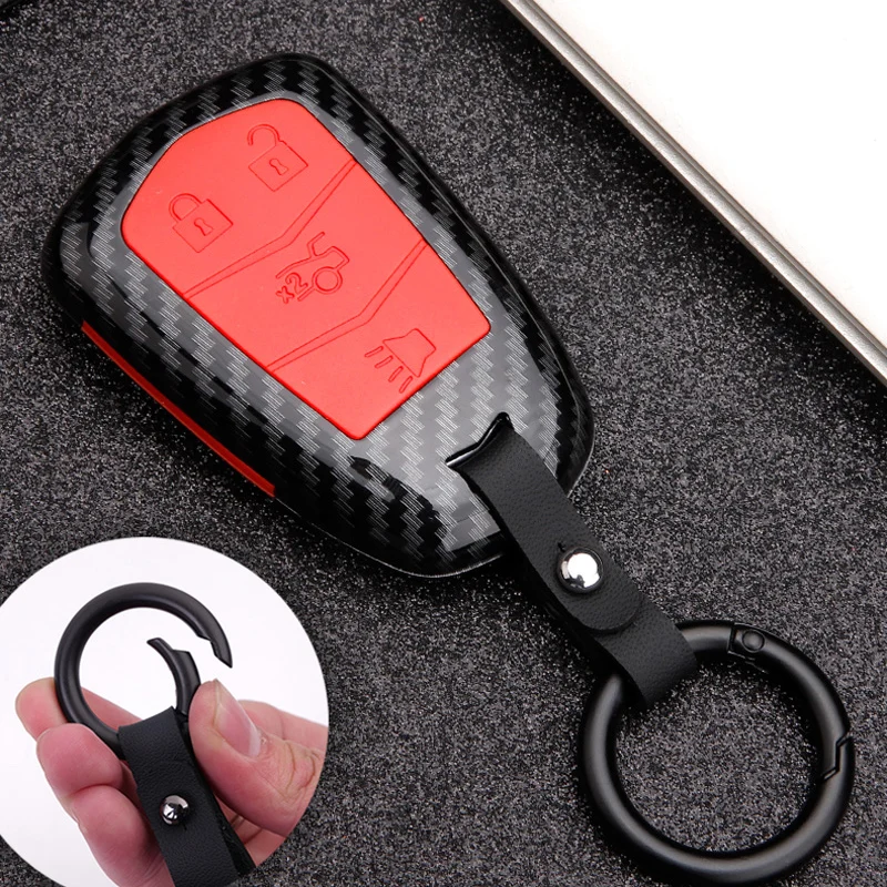 New Carbon Fiber Matte Car Key Case Cover For Cadillac XT5 XT6 ATSL XTS XT4 CT6 SRX CTS ATS 2015 2016 2017 2018 2019 | Автомобили и