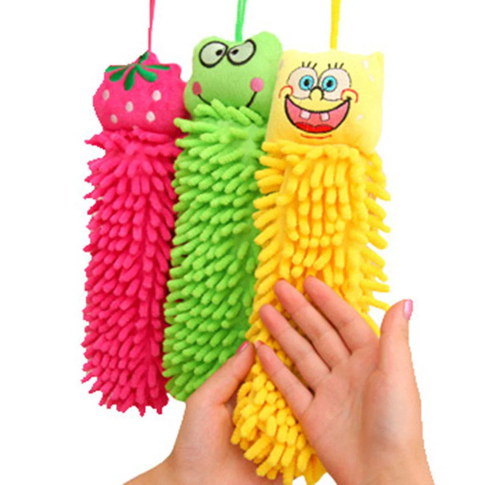 

Cute Cartoon Hanging Towel South Korean Children's Chenille Bathroom Kitchen Thickened Absorbent Towel