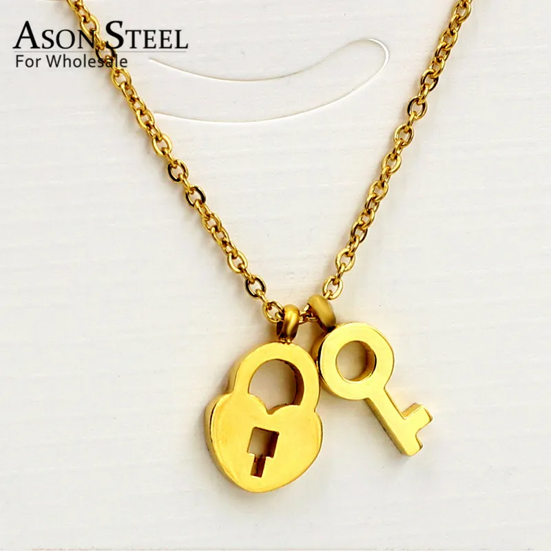 ASONSTEEL замок для ювелирных изделий ожерелье с подвеской в виде ключа из