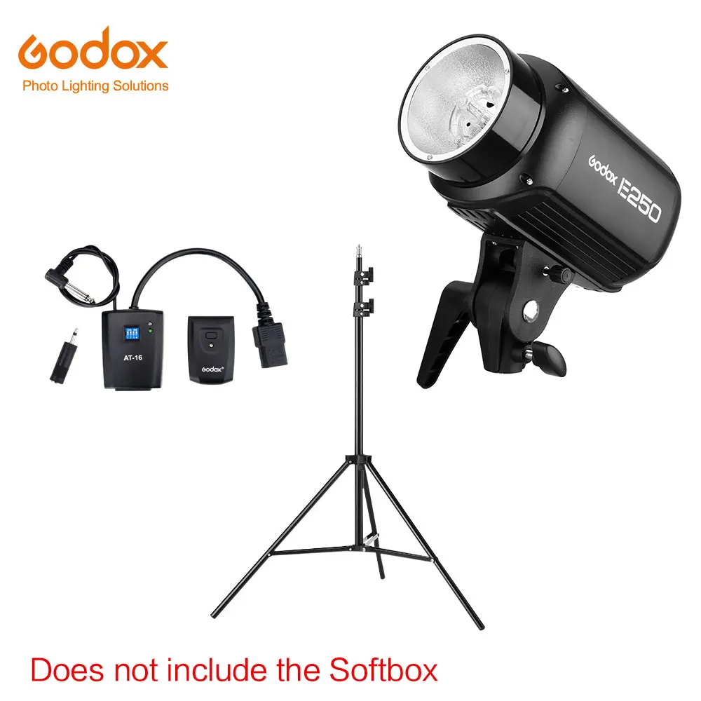 Kit 5 Godox E250 250Ws Фотостудия вспышка стробоскоп свет+ 50x70 см сотовый жир+ 180 см осветительная стойка+ AT-16 ТРИГГЕРНАЯ вспышка - Цвет: Kit 5