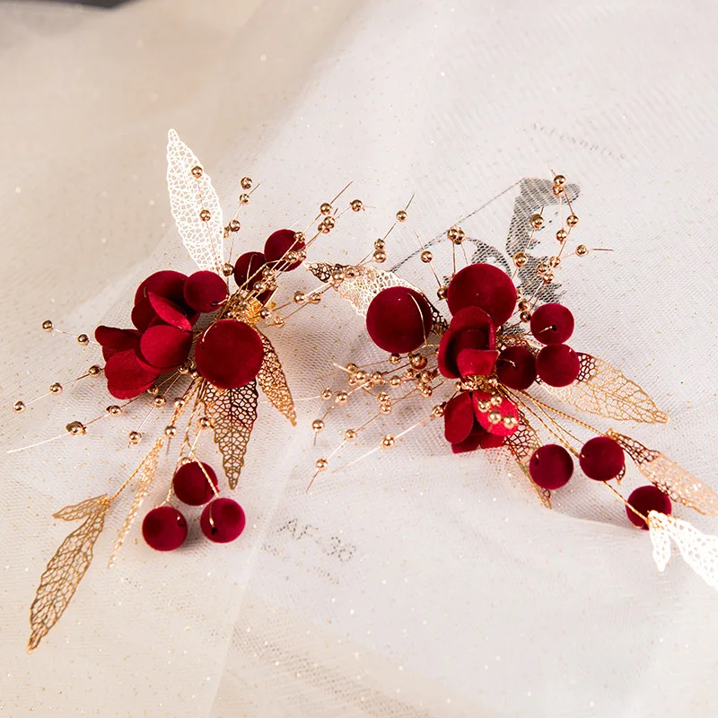 HIMSTORY/модная свадебная заколка ручной работы с красным бантом Свадебные