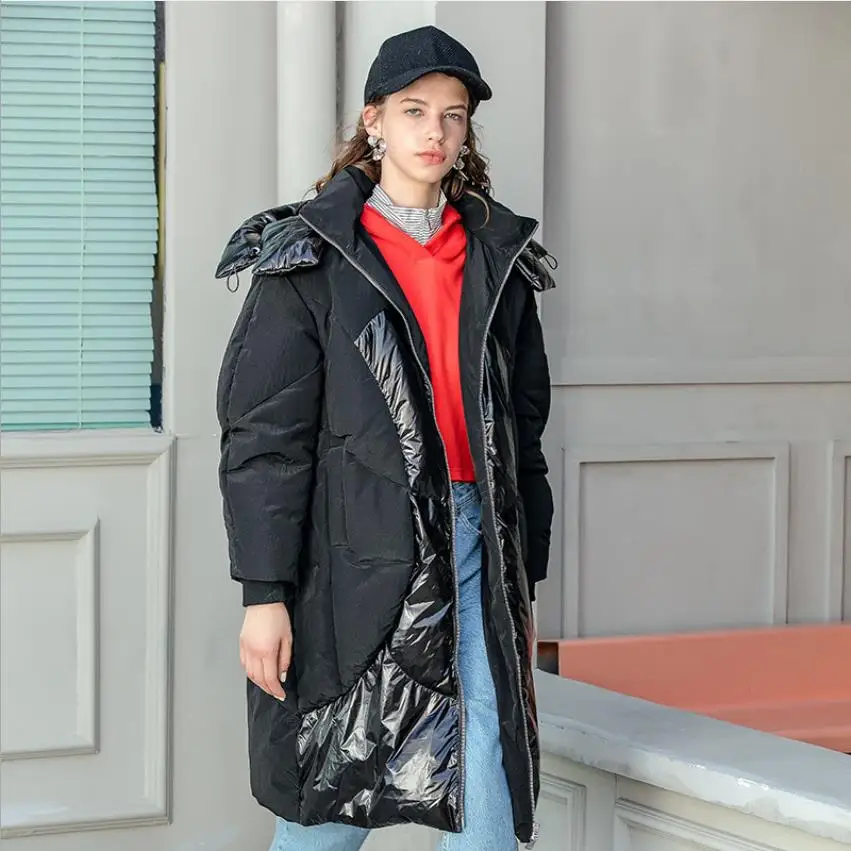 Модные большие размеры с капюшоном размера плюс толстые теплые пушистые пуховые