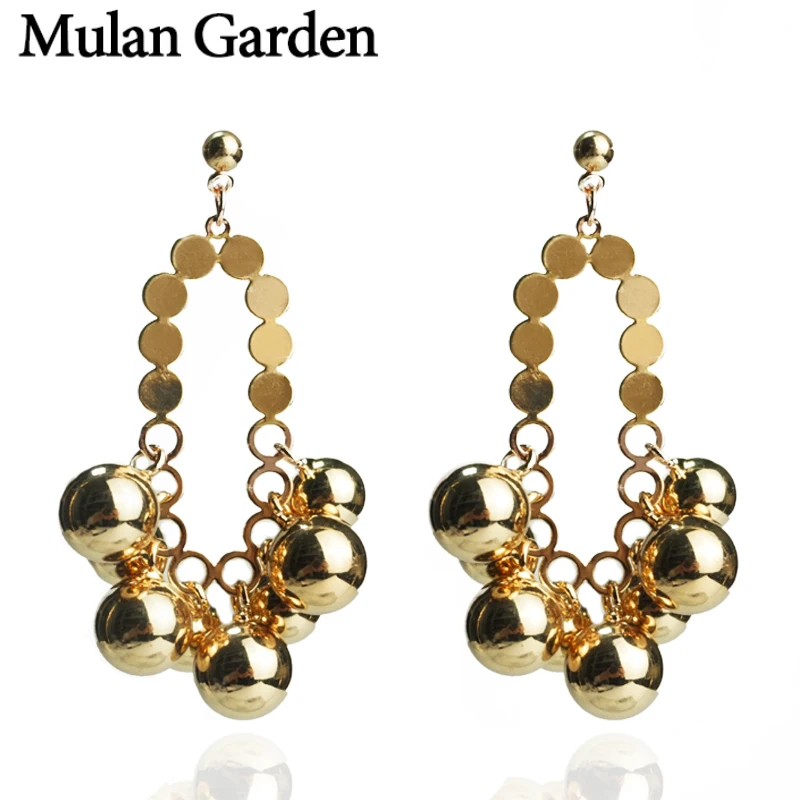 M & G преувеличенные готические Винтажные серьги женские большие золотые бусы