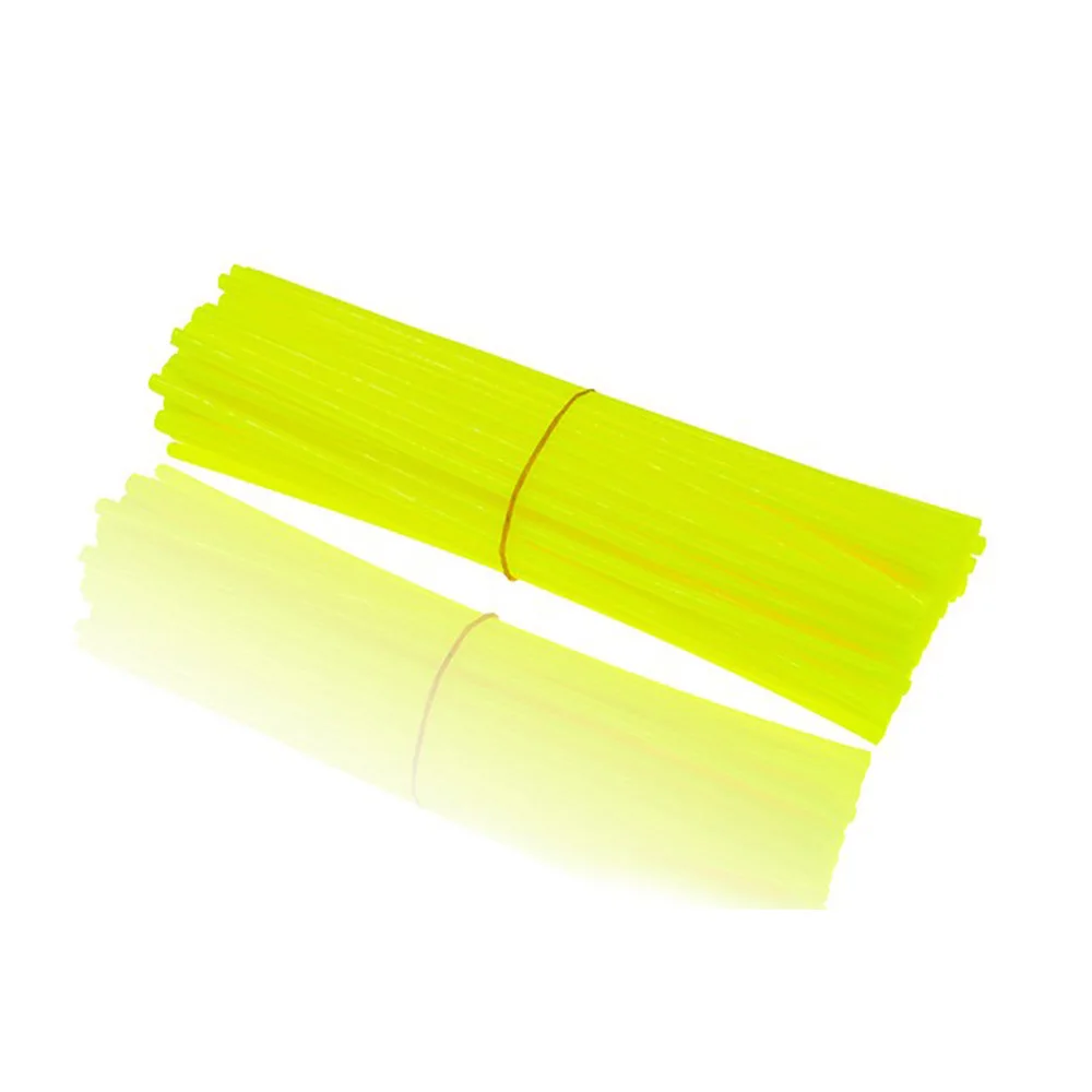 72 Buah/Set 24Cm Sepeda Berbicara Fluoresensi Klip Tabung Pelek Roda Sepeda Penutup Kawat Baja Jari-jari Motor Aksesori Peringatan