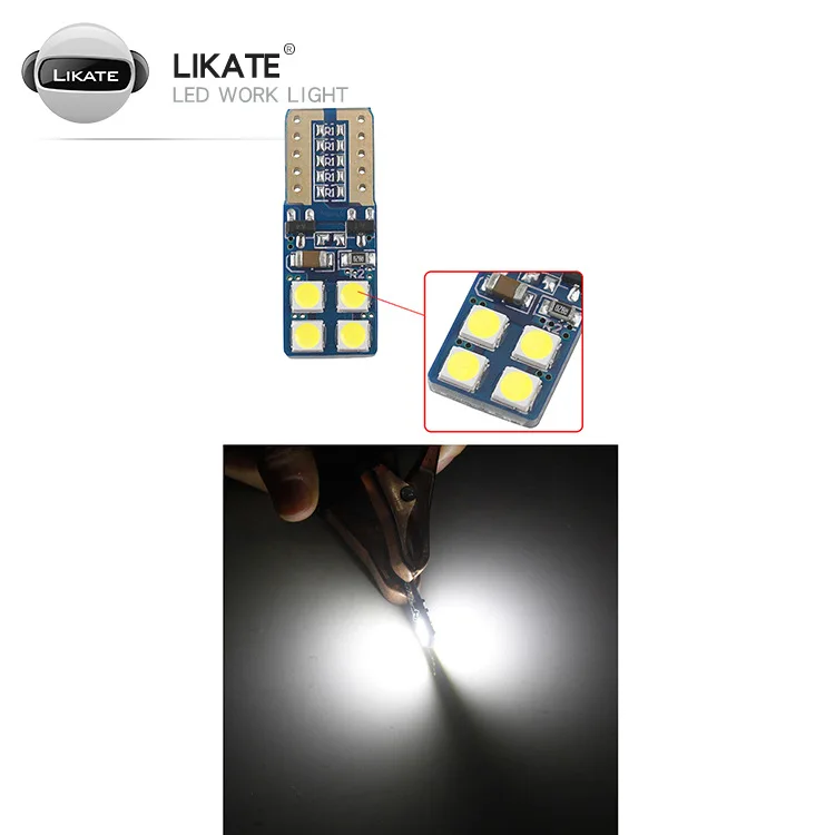 

LKT Automobile Led Instrument Lamp T10 8smd 3030 CANbus Electrodeless Decoding Universal Refitted Side Lamp