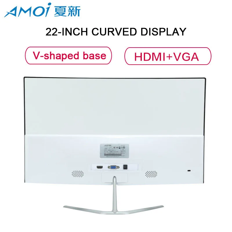 Beste Amoi 22 Inch Gebogen Monitor Full Hd Led Computer Game Monitor 75Hz Hdmi/Vga Input 5Ms Respons Computer Scherm Flat Panel Display