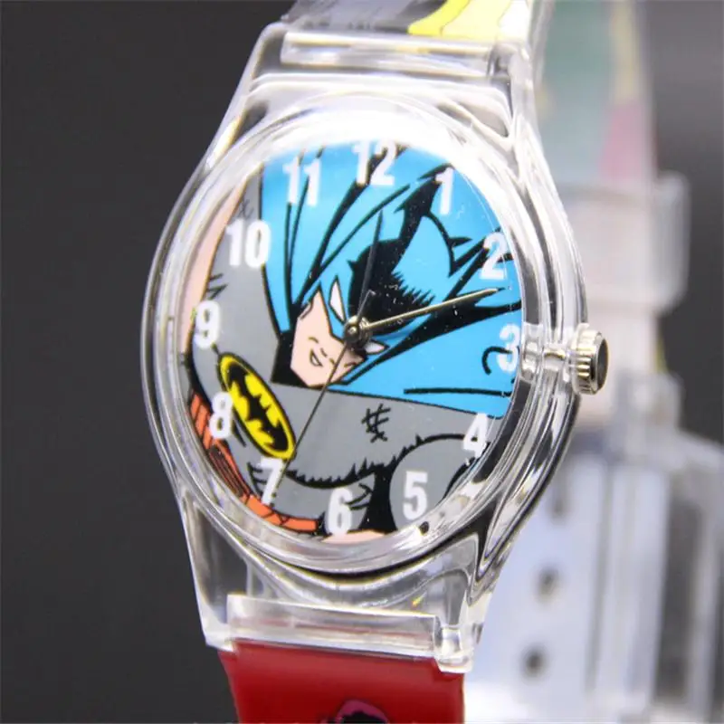 Лидер продаж детские милые часы Marvel Hero Batman аналоговые Силиконовые Спортивные