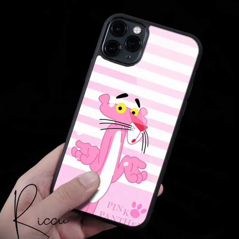 

Cute funny cartoon pink panther Phone Case Rubber for iPhone 12 11 Pro Max XS 8 7 6 6S Plus X 5S SE 2020 XR 12 Mini case