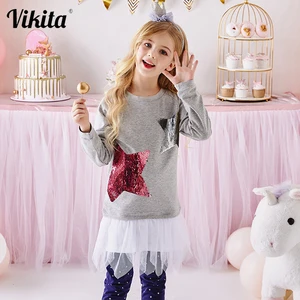 Футболка детская с длинным рукавом и блестками, на осеньзимувесну