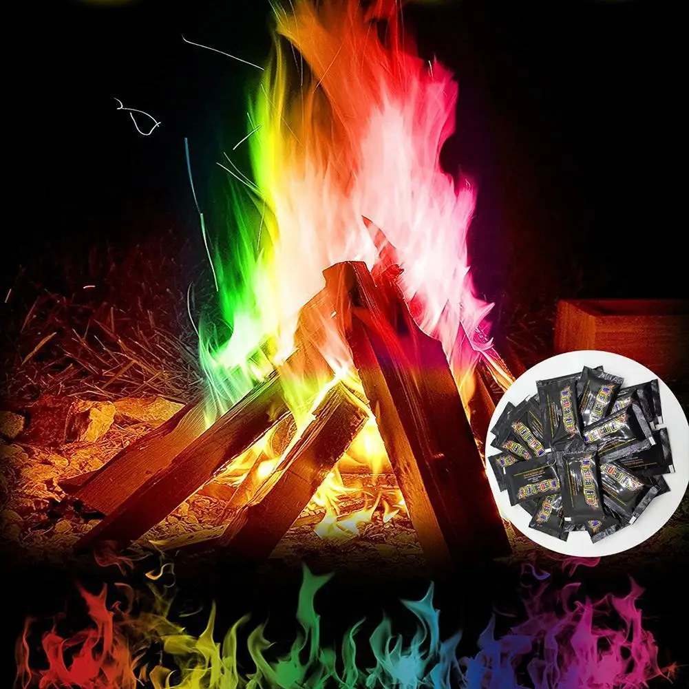 

Hot Sales!!! Fire Powder Magic Trick Coloured Rainbow Flames Bonfire Fireplace Pit Patio Toy Wholesale Dropshipping New Arrival